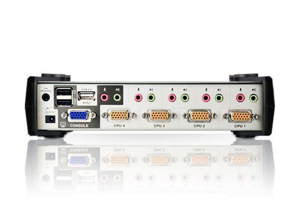 Aten KVM Switch 4-Port VGA VGA USB2 PS2 Audio 4xKabel OSD 