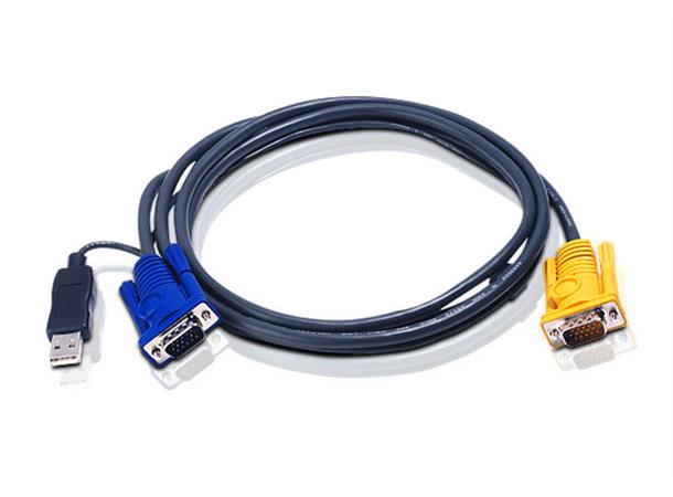 Aten USB KVM Cable - 3 in 1 SPHD 1,8 m Innebygget PS/2 > USB adapter 