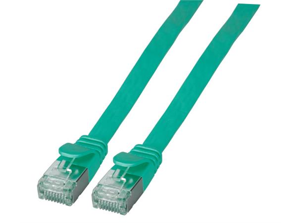 U/FTP Patch Cat.6A -  0,25 m Grønn Flat Nettverkskabel 10 Gbit 