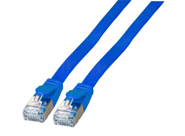 U/FTP Patch Cat.6A -  1 m Blå Flat Nettverkskabel 10 Gbit 