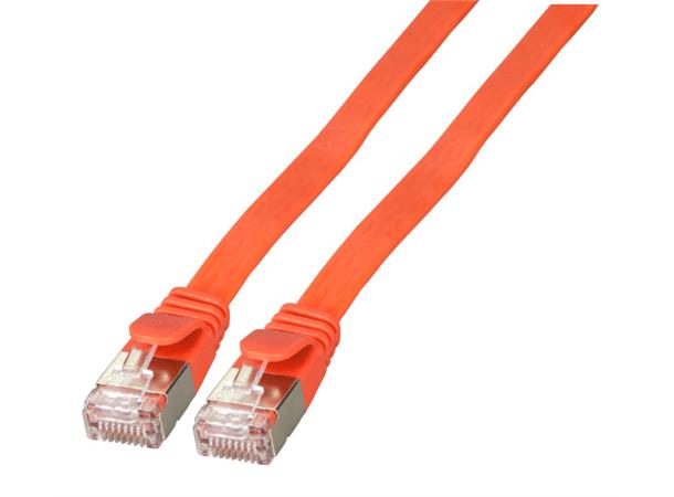 U/FTP Patch Cat.6A -  1 m Rød Flat Nettverkskabel 10 Gbit 
