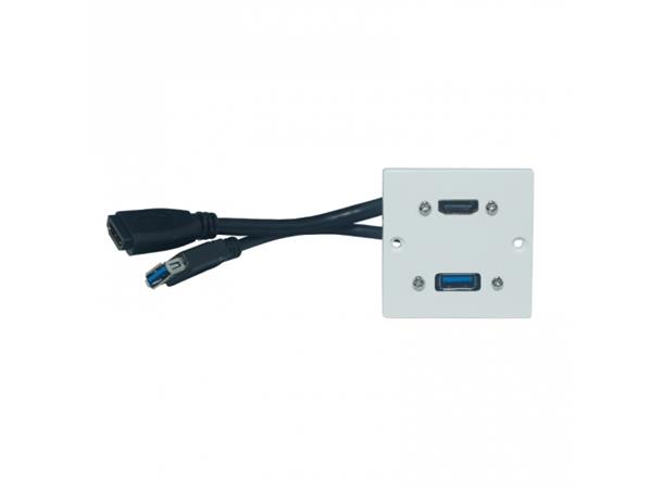 Tilkoblingspanel - HDMI + USB 3.0 Schneider Exxact 55x55 mm 