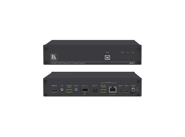 Kramer Extender HDMI 4K  Tx MM/SM Fiber USB Ethernet RS-232 IR Audio via HDBaseT 