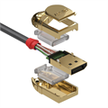 Lindy DisplayPort Kabel - 1 m Gold 8K Displayport 1.4 M/M, 32.4Gbps Grå