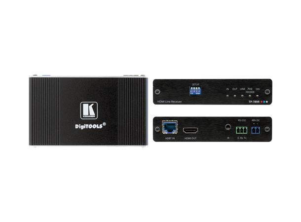 Kramer Extender HDMI Bi-D PoE IR Rx 4K60 10.2 Gbps 1xHDBaseT RS-232 Max 40 m 48V 