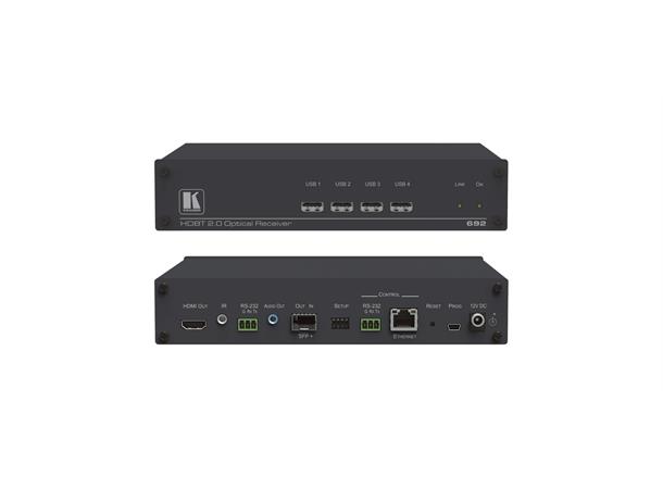 Kramer Extender HDMI 4K  Rx MM/SM Fiber USB Ethernet RS-232 IR Audio via HDBaseT 