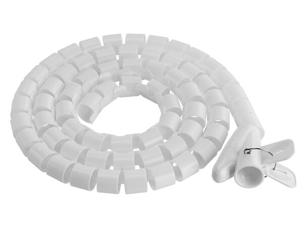 AiC Kabelstrømpe Spiral 1,0m Ø25mm fleksibel m/ verktøy, Hvit 