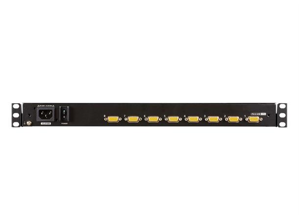 Aten Rack Konsoll 18.5" Slideaway 1U, 8p USB/ VGA Ultra Short Single Rail, 8P KVM 