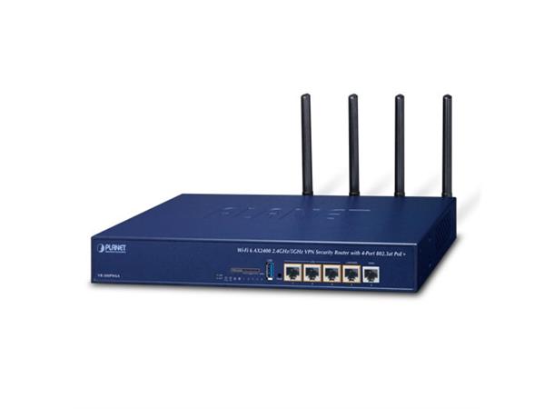 Planet VPN 4-p WiFi 6 Router AC1200 PoE+ 802.3at Security AP Control Dual WAN SPI 