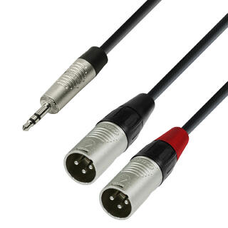 Adam Hall Audioadapter 3,5- 2xXLR- 1,8 m 3,5mm plugg til 2xXLR 3-pin Han