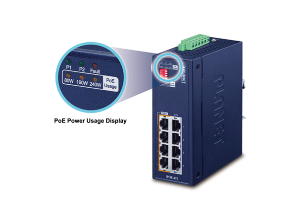 Planet Injector 4-port PoE+ IEEE802.3bt IP30 Industri 
