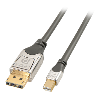 Lindy MiniDP - DP Kabel - Cromo 21.6 Gbps Displayport 1.2 4K Grå