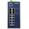 Planet Switch  8-p Gigabit 4xSFP Layer2/4 Industri IP30 DIN