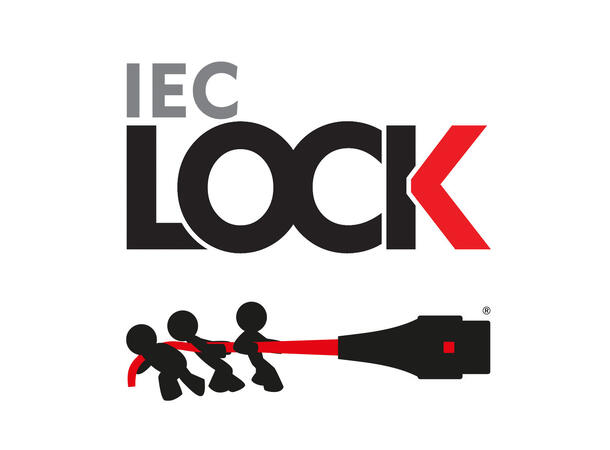 Strømkabel IEC Lock C13-C14, Sort- 2m C13 IEC Lock+ - C14 Dual IEC locking 