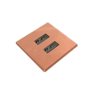 FF PM31 MICRO Kvadrat - 2x USB 30x30mm Total 5v, 2000 mA Kobber Metall