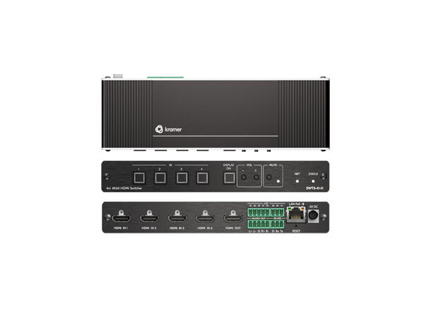 Kramer Switch 4x1 4K HDMI PoE Audio RS-232 18Gbps 