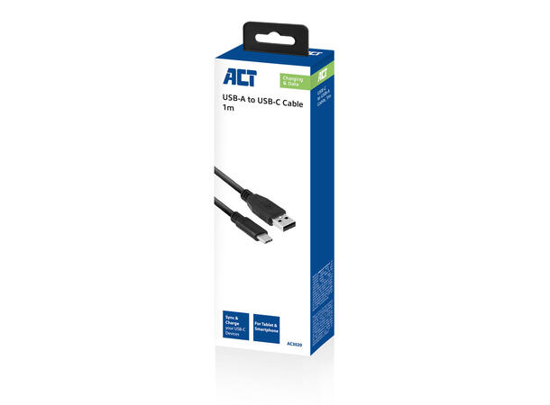 ACT Kabel USB-A>C, 3.2 Gen 1 Passive- 1m USB-A>C M-M 5Gbps, 15W, No Video 