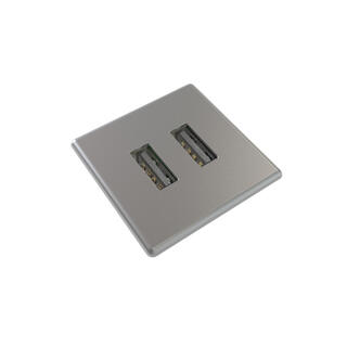 FF PM31 MICRO Kvadrat- 2x USB 30x30mm, 5V, 2000 mA, Antrasitt