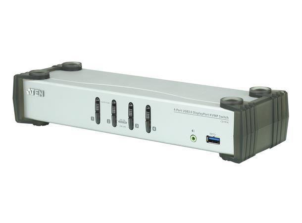Aten KVM Switch 4-Port DP USB3 4K DisplayPort USB3 Audio 4xKabel 
