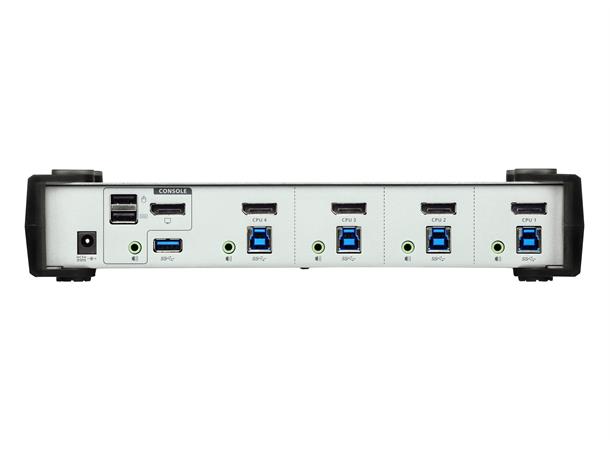 Aten KVM Switch 4-Port DP USB3 4K DisplayPort USB3 Audio 4xKabel 