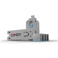 Lindy USB Port Blocker KIT Blue Nøkkel og 4 låser