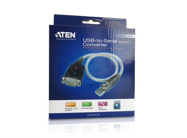 Aten Konverter USB - 1xRS232 Prolific USB til 1xRS232 DB9 Plugg 