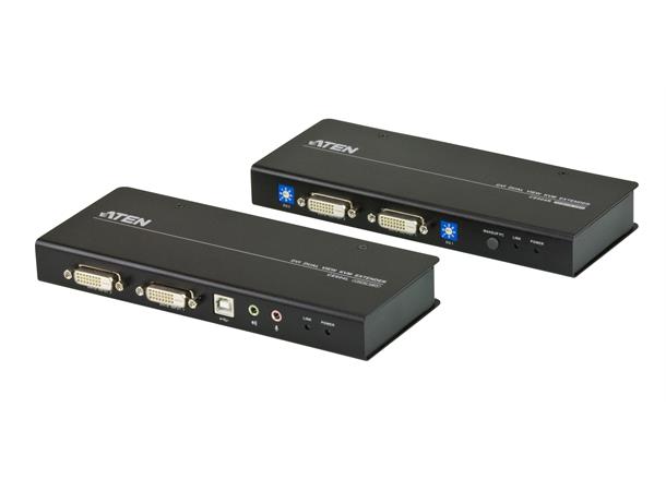 Aten Extender DVI USB-H AUD RS232 Tx/Rx 2xTP Max 30-60 m Dual Head DVI 