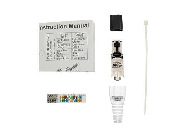 SCP RJ45 Plugg Cat.6A 10G Skjermet Field 22-26AWG IP20 Reusable Toolless 