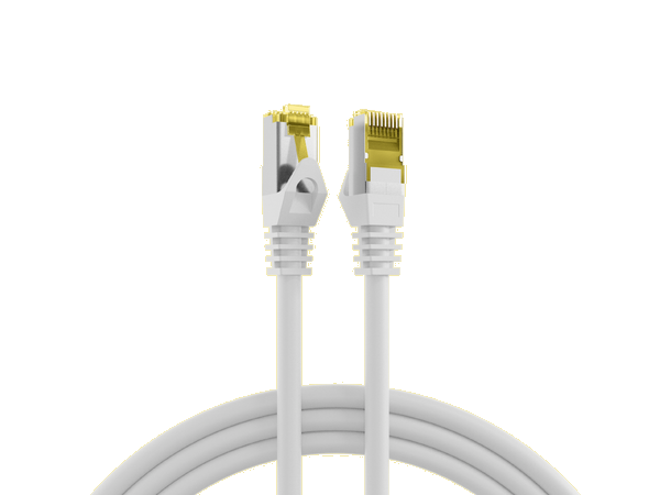 SFTP Patch Cat.7/6A -  2 m Hvit LSZH 600MHz 26/27AWG PiMF Halogenfri Snagless 