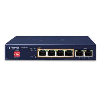 Planet Switch  6 x Gigabit 4 x PoE+ Desktop 55W Ekstern PSU