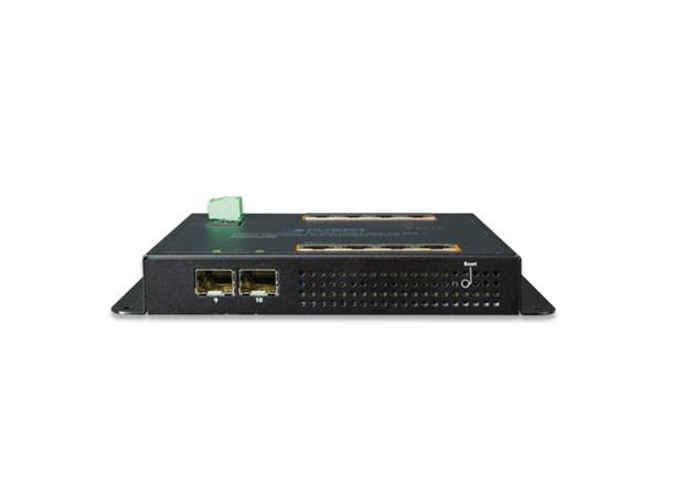 Planet Switch 8-p Gigabit 8xPoE+ 2xSFP Industri IP30 B200W Flat/Wall 