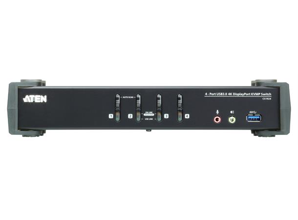 Aten KVM Switch 4-Port DP USB3 4K DisplayPort USB3 Audio 4xKabel 