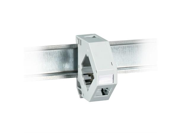 EFB Keystone Holder 1-port  DIN Rail Plast Grå 