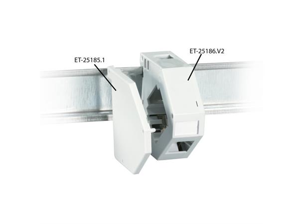 EFB Keystone Holder 1-port  DIN Rail Plast Grå 