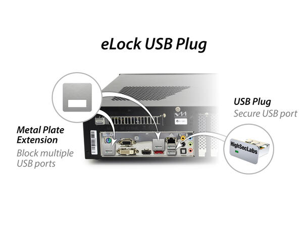 HSL SecureUSB eLock Plug 10Pk USB Port Blocker 