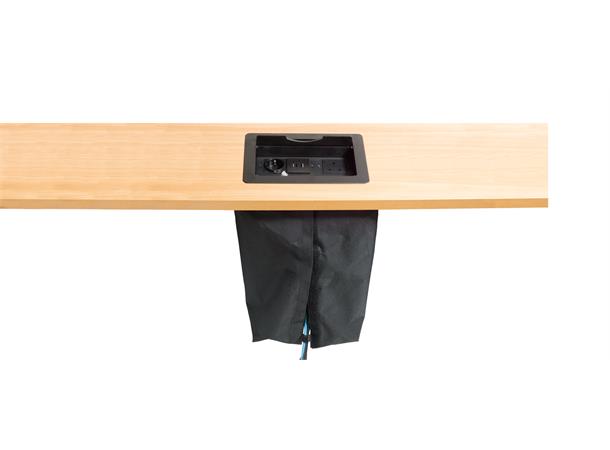 Kramer Kabelpose for bordmontering Universal Kabelpose Sort, m/skruer 