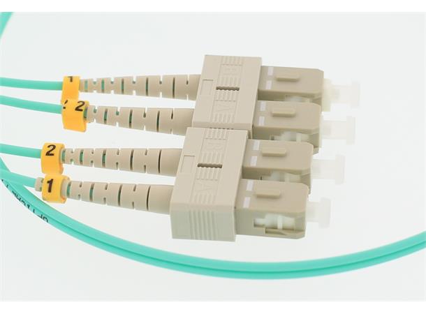 Fiberpatch 50/125 SC-SC -  3,0 m LSZH Multimode Duplex OM4 Aqua 