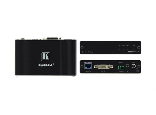 Kramer Receiver DVI HDCP RS-232 IR 4K60 10.2Gbps 1xHDBaseT Max 70 m Power 12V 