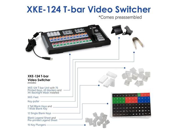 X-Keys XKE-124 T-Bar USB Keyboard 124 Programmerbare taster m. T-bar fader 