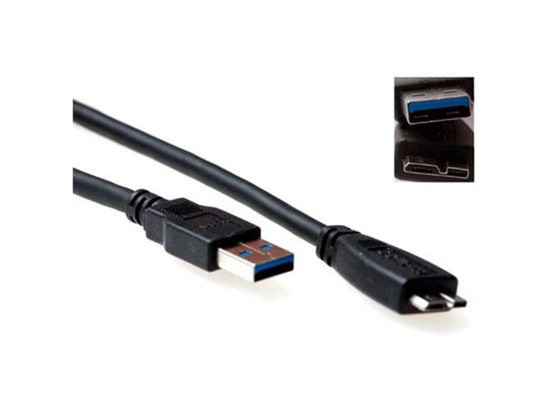 ACT USB3 Kabel A-MicroB -  2,0 m A-MicroB USB Kabel Sort