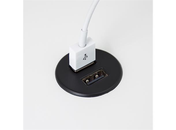 Kondator Powerdot MICRO - 2x USB Ø30mm,  Total 5v, 2000 mA, Sort