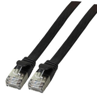 U/FTP Patch Cat.6A - 2 m Sort Flat Nettverkskabel, 10 Gbit