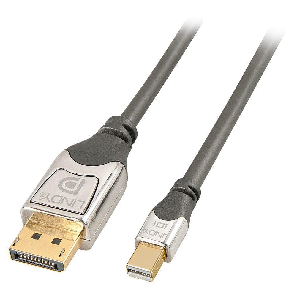 Lindy MiniDP - DP Kabel - 5,0 m Cromo 21.6 Gbps Displayport 1.2 4K Grå ...