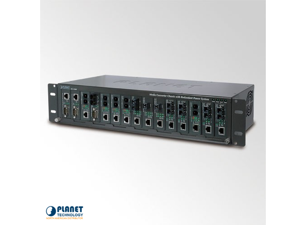 Planet Konverter Chassis 15-Slot Rack2.4U Redundant Power 48V 