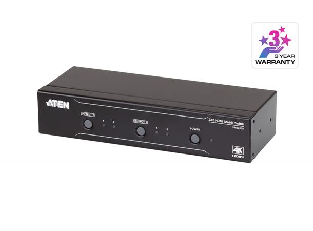 Aten Matrix 2x2 HDMI Matrix Switch 4K HDMI RS232 IR 
