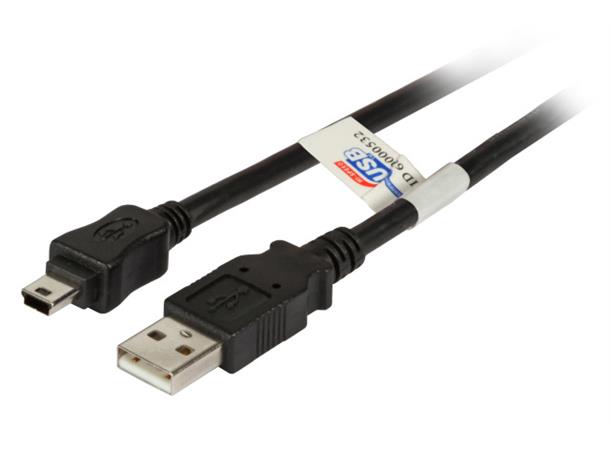 EFB USB2 Kabel A-Mini B -  0.5 m, Sort 