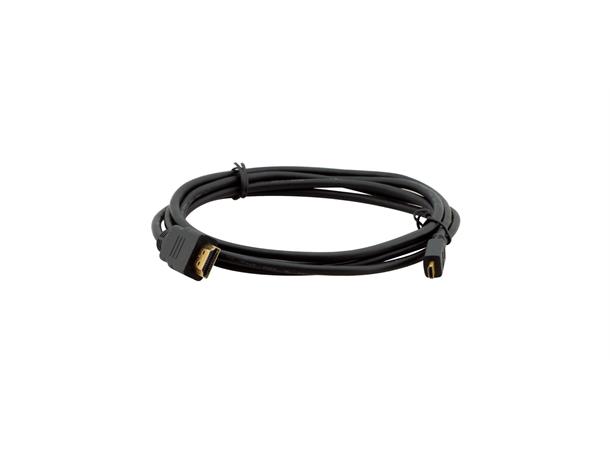 Kramer MicroHDMI - HDMI HS HEC -  3,0 m HDMI Kabel m/Ethernet 4K Sort 