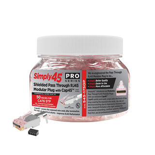Simply45 - RJ45 - Pro CAT 6 / 6A STP Pass Through - Cap45™ & BarS45™ - 50 stk