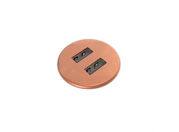 Kondator Powerdot MICRO - 2x USB Ø30mm, Total 5v, 2000 mA Kobber Metall