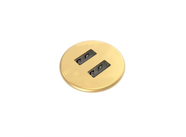 Kondator Powerdot MICRO - 2x USB Ø30mm, Total 5v, 2000 mA Messing Metall